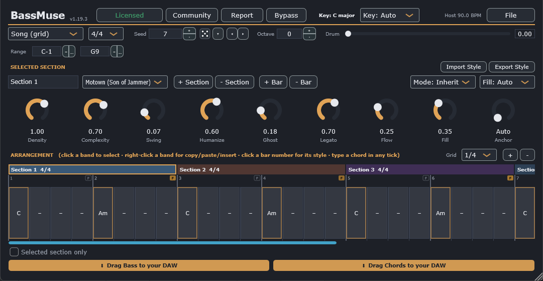 The BassMuse plugin interface