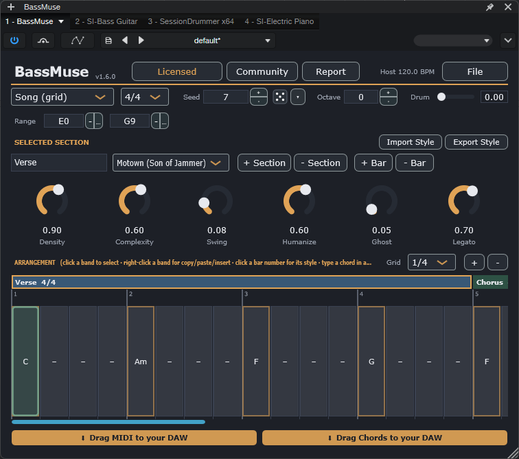 BassMuse plugin interface