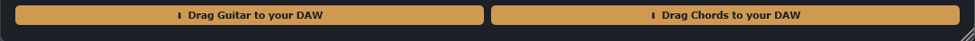 The two drag strips: Drag Guitar to your DAW and Drag Chords to your DAW